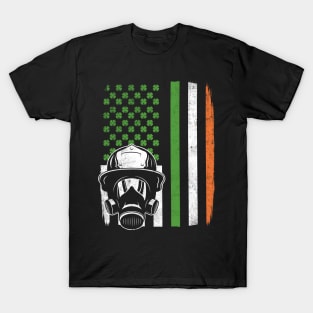 St Patricks Day Firefighter Irish American Flag Gift T-Shirt